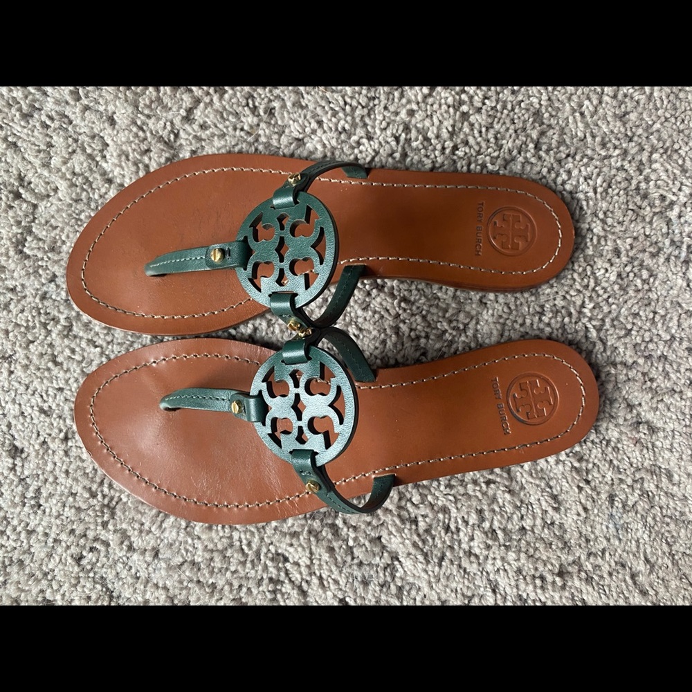 Forest green Tory Burch sandals